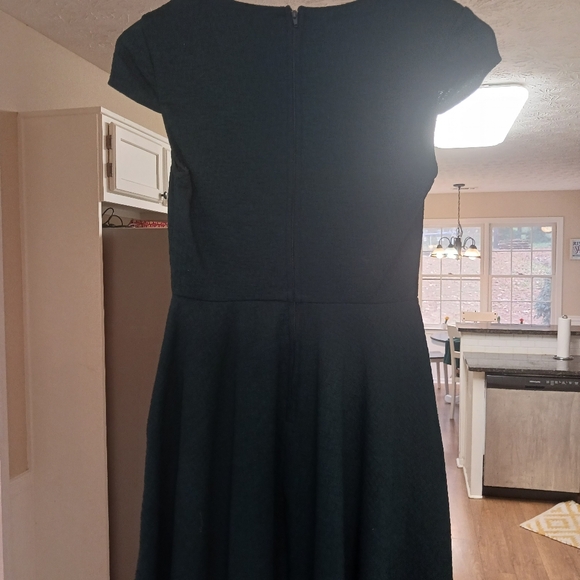 Flare mini dress, cap sleeves, brown accent buttons juniors 5 - Picture 9 of 9